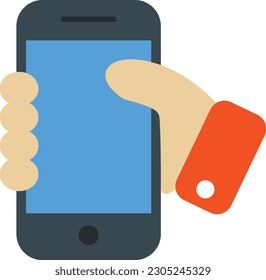 holding smartphone shake digital icon touch
