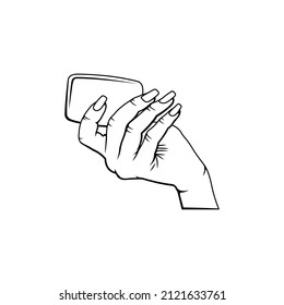 Holding soap. Vector black vintage engraved illustration isolated on a white background. Signatures for web, posters, infographics