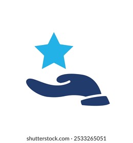 holding a star colored icon vector design good for web or mobile app