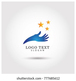 Holding Star Symbol & Icon Logo Vector Template