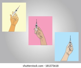 Holding syringe