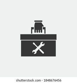 holding tool box vector icon support service