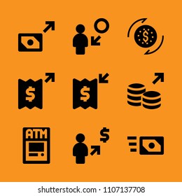 holding, transfer, icon and account icon set. Vector illustration for web and design.