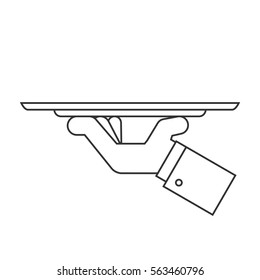 Holding tray line icon