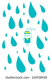 holding umbrella card/Abstract web design/vector/wallpaper background/raining