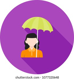Holding umbrella icon