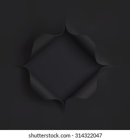 Hole in black paper. Template for your presentations Vector illustration.