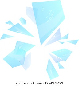 Hole breaking, ice crack, surface background, isolated on white, destruction damage, design, flat style vector illustration.