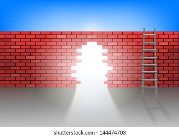 the hole in the brick wall