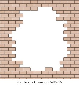 hole in brick wall background