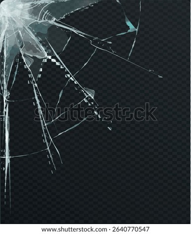 hole broken glass on transparent background. Vector illustration