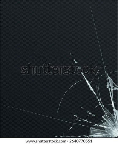 hole broken glass on transparent background. Vector illustration