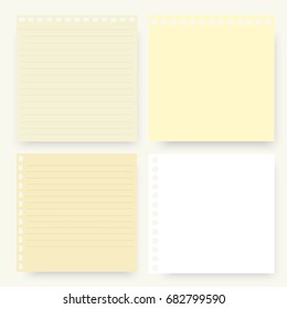 hole brown white paper note and line for memo vector  in office business background