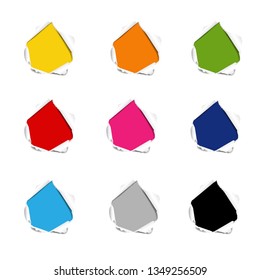 Hole Collection Torn Paper Isolated White background With Gradient Mesh, Vector Illustration
