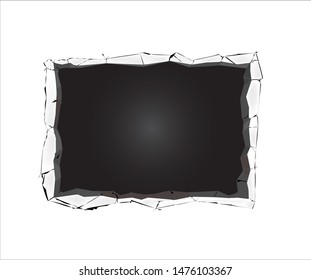 Hole in the concrete wall. Comic style. vector illustration