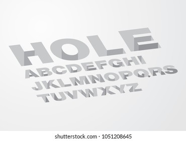hole /  depth typography design vector
