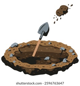 Hole digging icon isolated vector illustration on white background