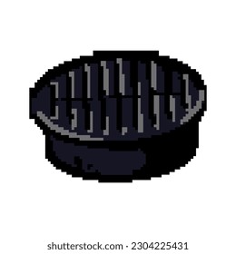 hole drainage grate game pixel art retro vector. bit hole drainage grate. old vintage illustration