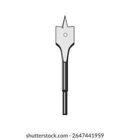 buraco broca de broca de desenho animado. madeira de metal, carboneto de alvenaria, eixo de perfuração de espadas de torção. símbolo isolado ilustração vetorial