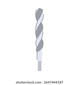buraco broca de broca de desenho animado. madeira de metal, carboneto de alvenaria, eixo de perfuração de espadas de torção. símbolo isolado ilustração vetorial