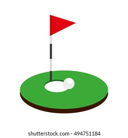 hole golf sport with flag icon vector illustration design