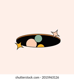 Agujero en el suelo con bolas ocultas de ilustraciones vectoriales.