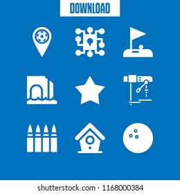 hole icon. 9 hole vector set. bowling ball, star, keyhole and drill icons for web and design about hole theme