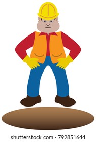 A hole inspector is trying to determine whether a freshly dug hole is up to standards