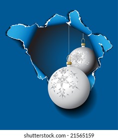 Hole into Christmas time - design for the christmas card