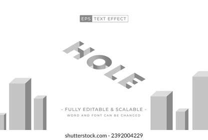 Loch isometrie Editable Text Style Effekt - Hole 3d Theme Stil.