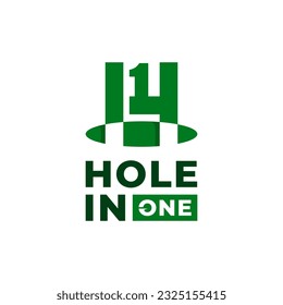 hoyo en uno para el diseño del logo de golf