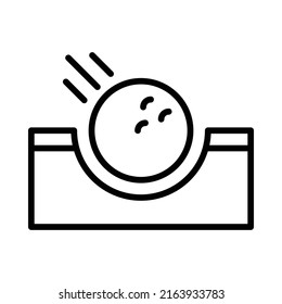 Hole In One Icon. Line Art Style Design Isolated On White Background