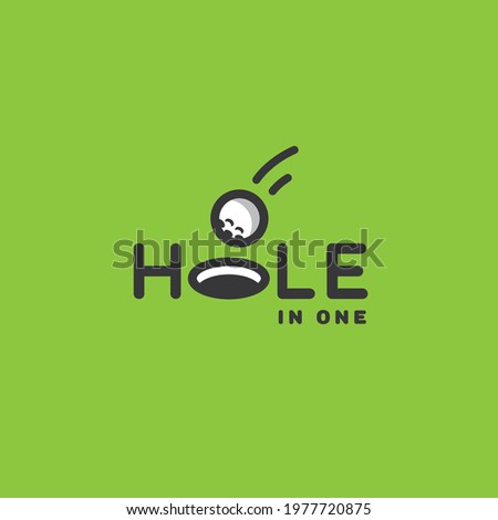 Hole in one logo template design. Vector illustration.