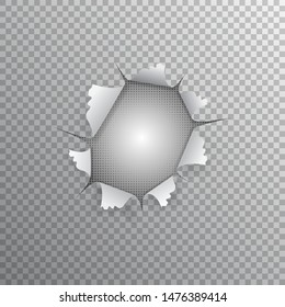 A hole in paper, gap transparent background,