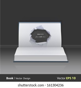 hole paper in popup book. Vector illustration. 