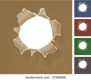 Hole in the paper. Vector.