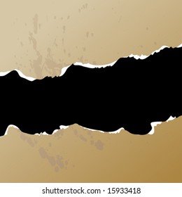 Agujero en papel. Ilustración vectorial.