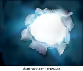 Hole in paper. Vector illustration