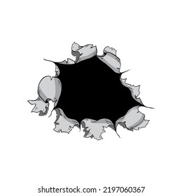 Hole in paper vector. Image isolated on white background