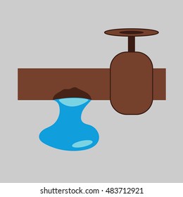 a hole in the pipe on a gray background