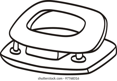 Hole punch on plain background
