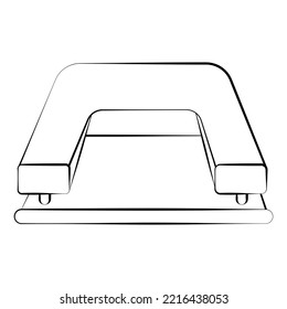 A hole punch with a thin line. Vector on a white background