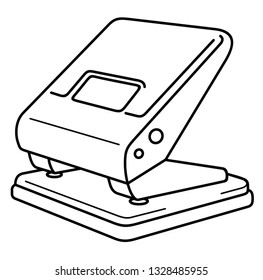 Hole punch. Vector outline icon isolated on white background.