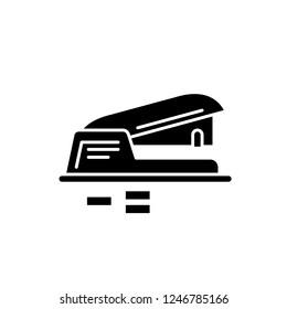 Hole puncher black icon, vector sign on isolated background. Hole puncher concept symbol, illustration 