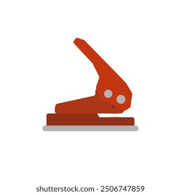 Hole puncher flat design vector illustration isolated on white background. paper hole puncher stationery equipment. 