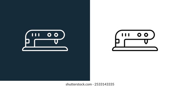 hole puncher icon isolated on white and black colors. hole puncher outline linear vector icon from office stationery collection for mobile apps, web and ui.