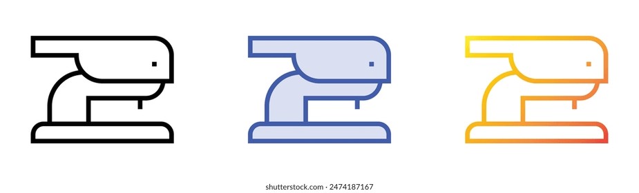 icono perforador. Diseño de estilo de relleno lineal, azul y degradado aislado sobre fondo blanco