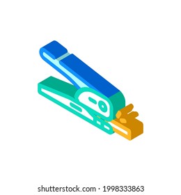 hole puncher stationery equipment isometric icon vector. hole puncher stationery equipment sign. isolated symbol illustration