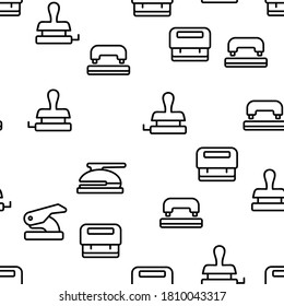 Hole Puncher Tool Vector Seamless Pattern Thin Line Illustration
