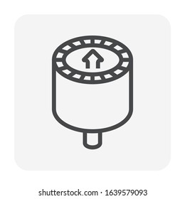 Hole saw drill bit icon design, editable stroke.